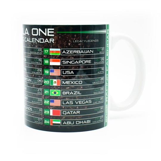 Formula 1 2025 Calendar Mug