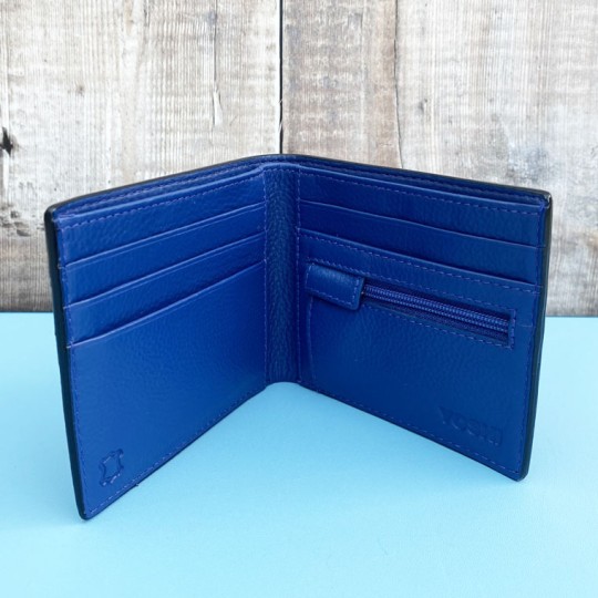 Blue Interior Leather Wallet