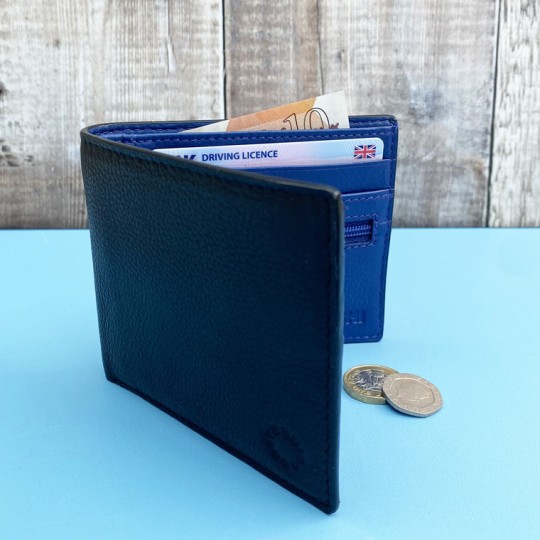 Blue Interior Leather Wallet